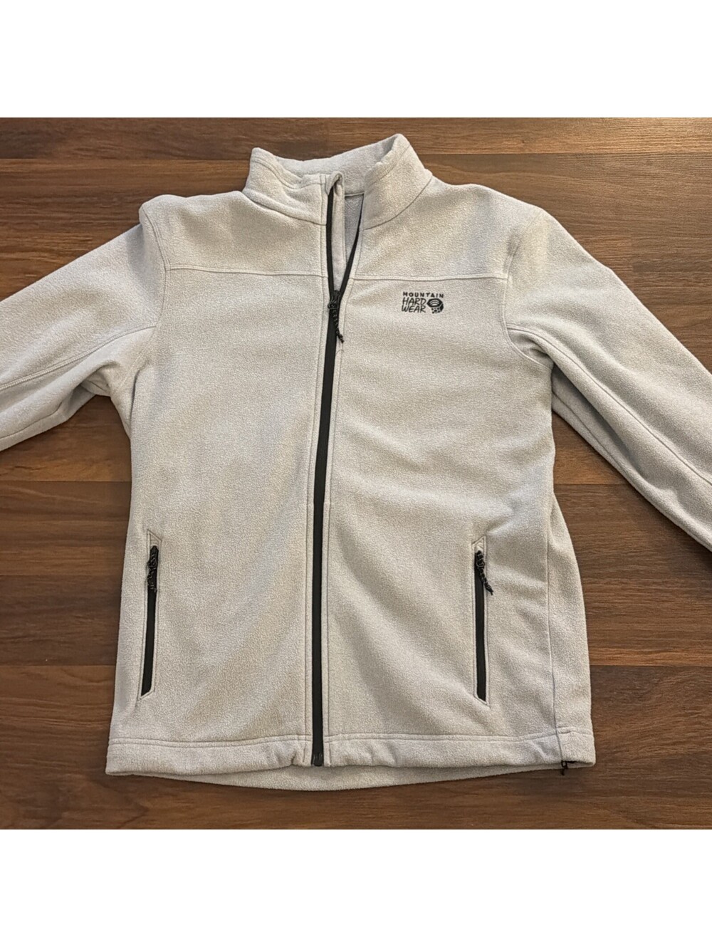 Mountain Hardwear Fleece Jacket Mens Small Camping Hiking gray Outdoor Pockets